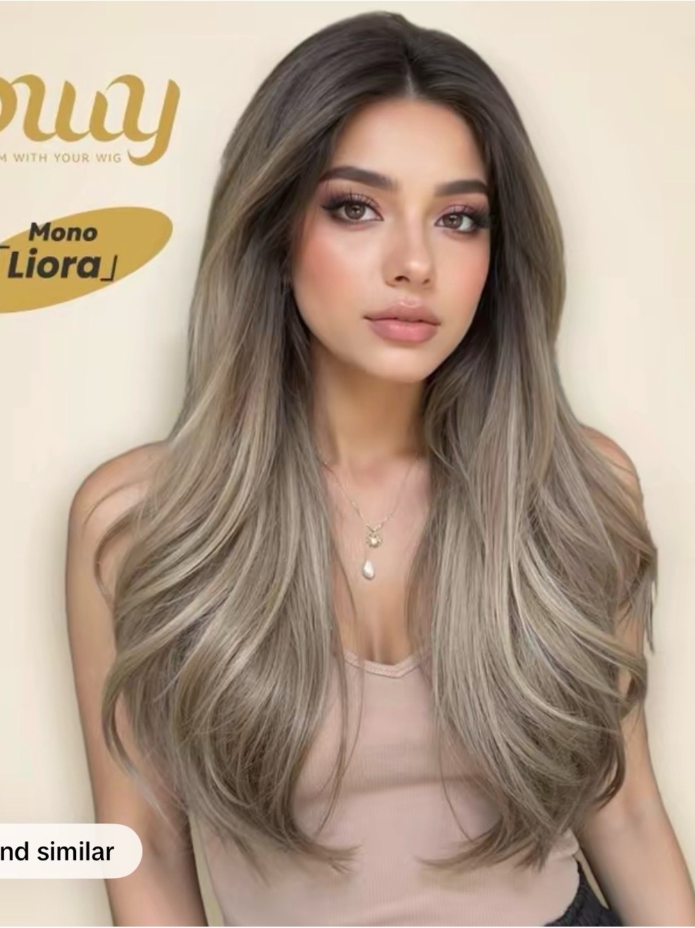 Liora Long Layered Lace Front Wig in Ash Blonde monofilament